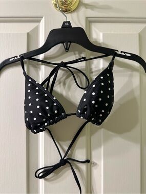 SHEIN Black & White Polka Dot Triangle Top and Matching Bottoms